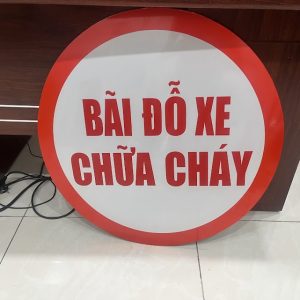 Biển báo bãi đỗ xe chữa cháy phi 70cm decal phản quang mịn giá rẻ